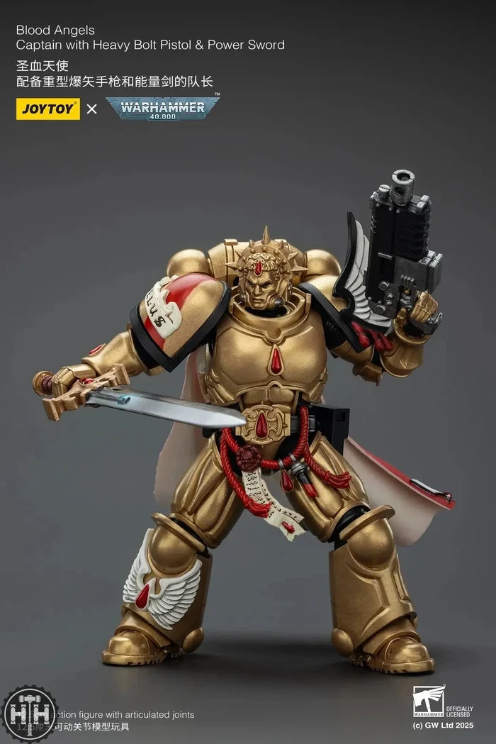 JoyToy Blood Angels Captain with Heavy Bolt Pistol & Power Sword - JT01796 JoyToy JoyToy