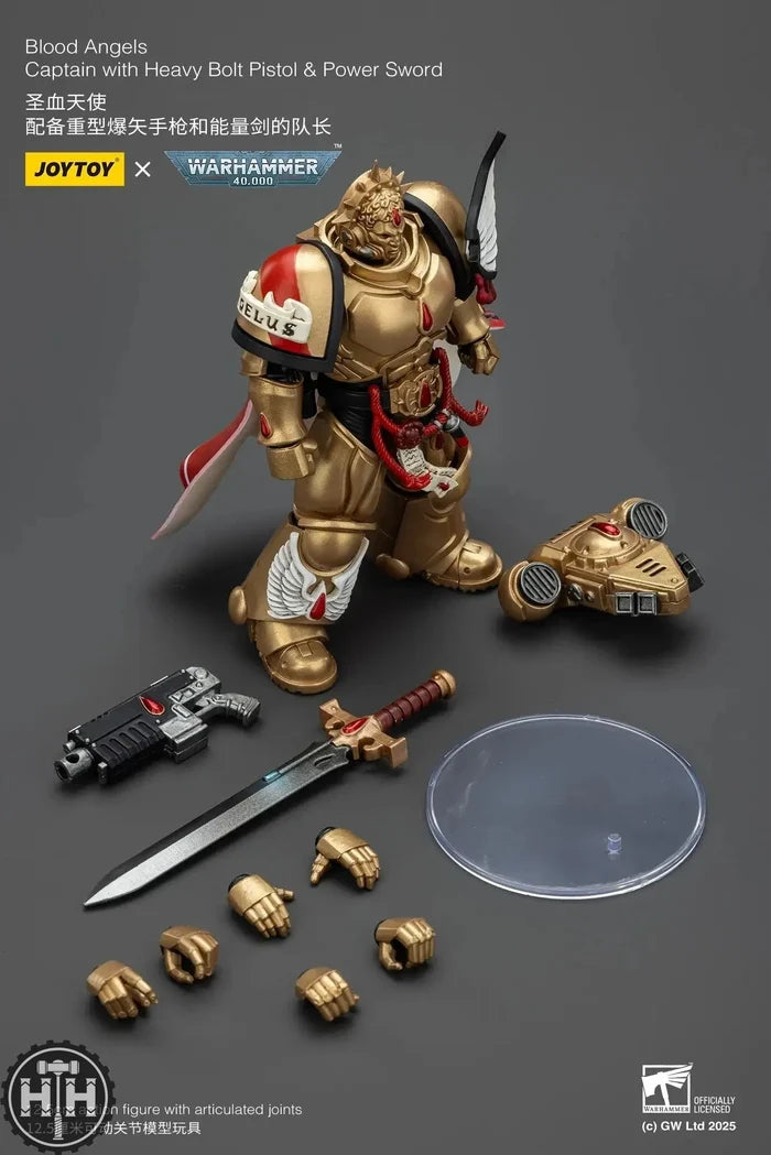 JoyToy Blood Angels Captain with Heavy Bolt Pistol & Power Sword - JT01796 JoyToy JoyToy