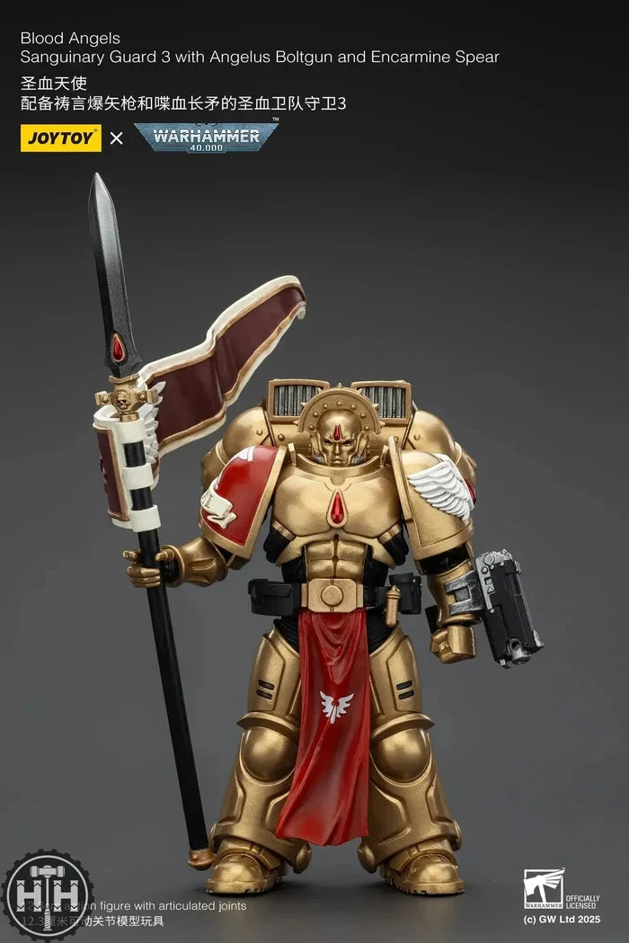 JoyToy Blood Angels Sanguinary Guard 3 with Angelus Boltgun and Encarmine Spear - JT01864 JoyToy JoyToy