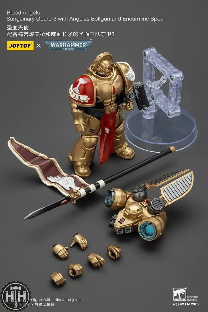 JoyToy Blood Angels Sanguinary Guard 3 with Angelus Boltgun and Encarmine Spear - JT01864 JoyToy JoyToy