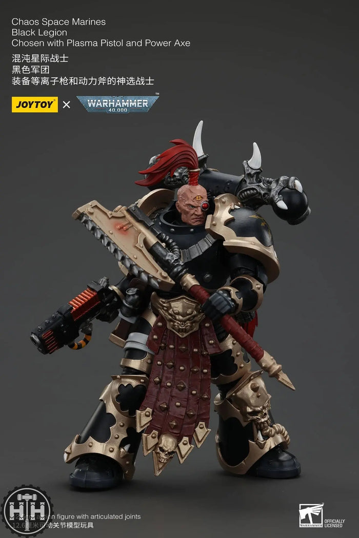 JoyToy Chaos Space Marines Black Legion Chosen with Plasma Pistol and Power Axe - JT00959 Action Figures JoyToy
