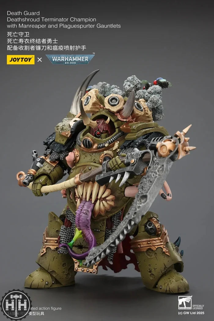 Joytoy Death Guard Deathshroud Terminator Champion with Manreaper and Plaguespurter Gauntlets - JT02571 JoyToy
