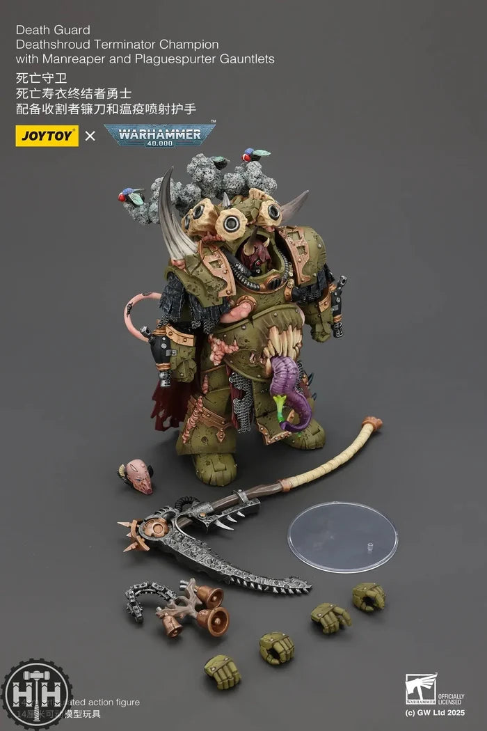 Joytoy Death Guard Deathshroud Terminator Champion with Manreaper and Plaguespurter Gauntlets - JT02571 JoyToy