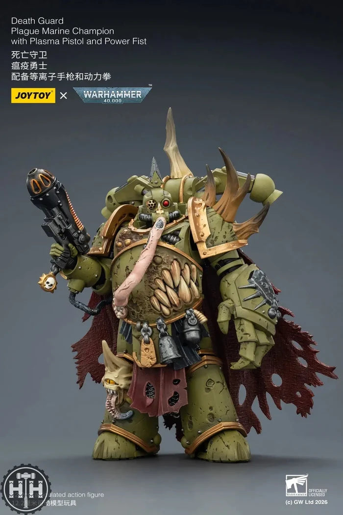 Joytoy Death Guard Plague Marine Champion with Plasma Pistol and Power Fist - JT03592 JoyToy