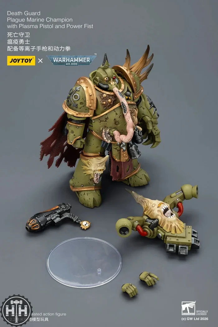 Joytoy Death Guard Plague Marine Champion with Plasma Pistol and Power Fist - JT03592 JoyToy