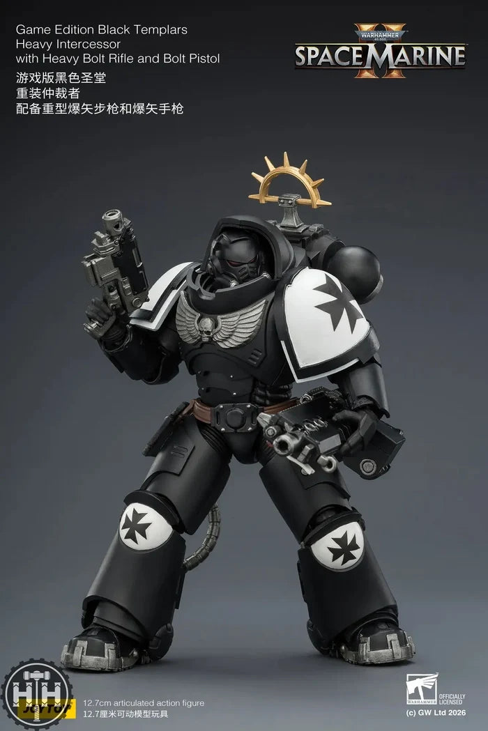 Joytoy Game Edition Black Templars Heavy Intercessor with Heavy Bolt Rifle and Bolt Pistol - JT03721 JoyToy