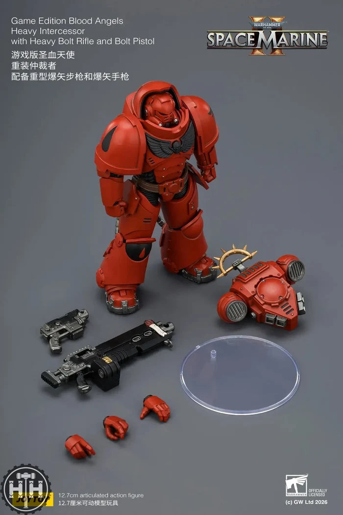 Joytoy Game Edition Blood Angels Heavy Intercessor with Heavy Bolt Rifle and Bolt Pistol - JT03660 JoyToy