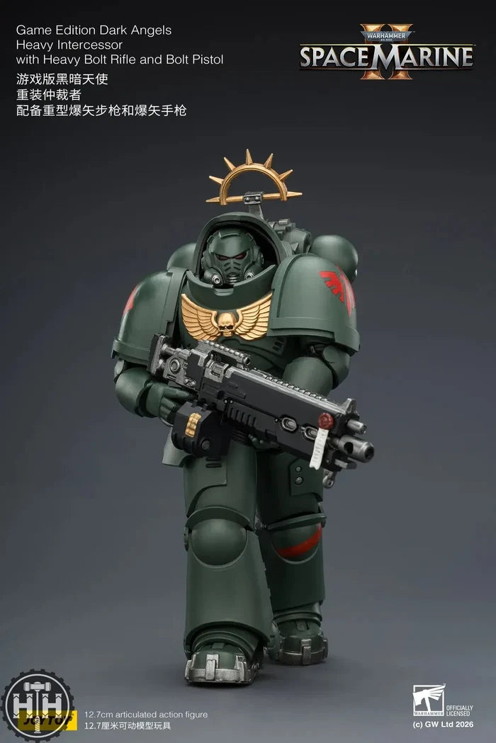 Joytoy Game Edition Dark Angels Heavy Intercessor with Heavy Bolt Rifle and Bolt Pistol - JT03684 JoyToy