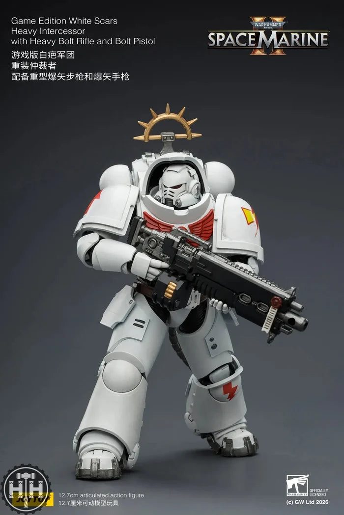 Joytoy Game Edition White Scars Heavy Intercessor with Heavy Bolt Rifle and Bolt Pistol - JT03691 JoyToy