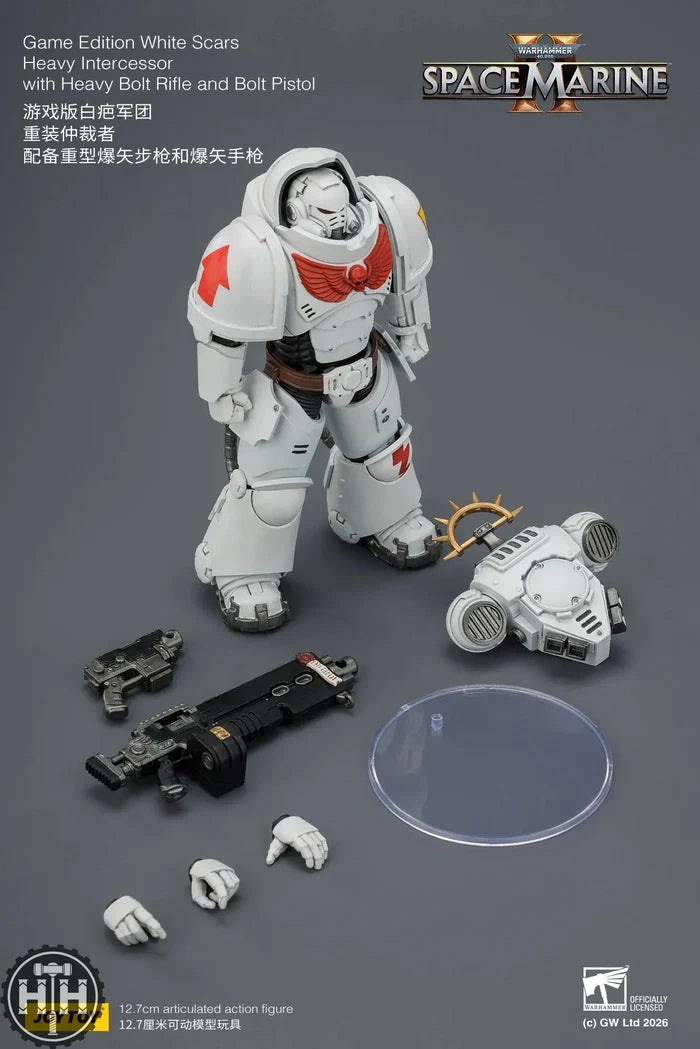 Joytoy Game Edition White Scars Heavy Intercessor with Heavy Bolt Rifle and Bolt Pistol - JT03691 JoyToy
