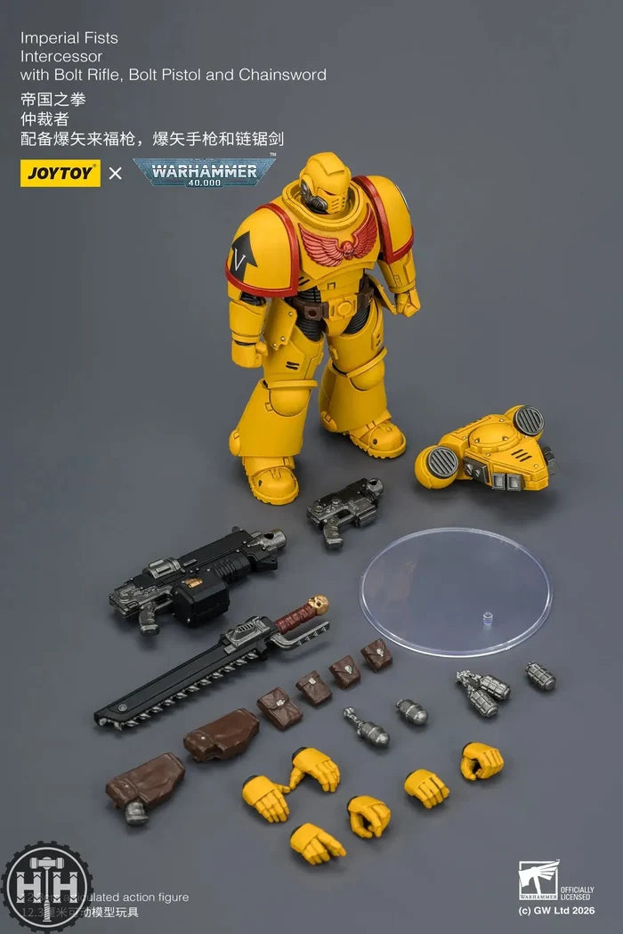 Joytoy Imperial Fists Intercessor with Bolt Rifle, Bolt Pistol and Chainsword - JT03844 JoyToy