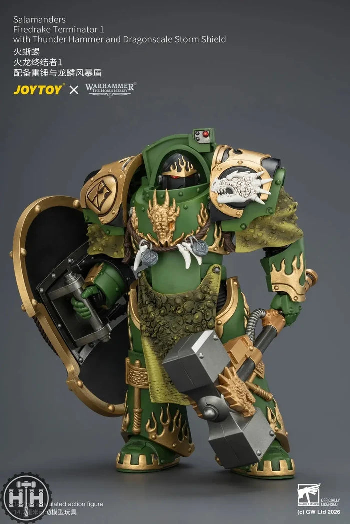 Joytoy Salamanders Firedrake Terminator 1 with Thunder Hammer and Dragonscale Storm Shield - JT04629 JoyToy