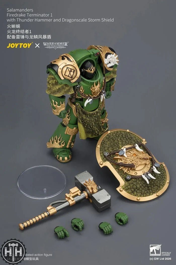 Joytoy Salamanders Firedrake Terminator 1 with Thunder Hammer and Dragonscale Storm Shield - JT04629 JoyToy