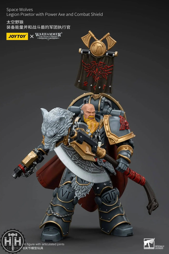 JoyToy Space Wolves Legion Praetor with Power Axe and Combat Shield - JT00133 Action Figures JoyToy