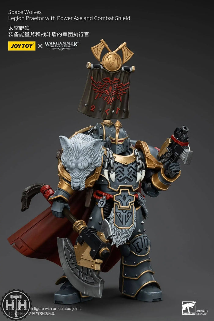 JoyToy Space Wolves Legion Praetor with Power Axe and Combat Shield - JT00133 Action Figures JoyToy