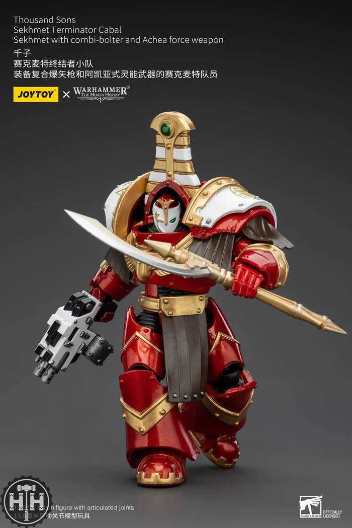 JoyToy Thousand Sons Sekhmet Terminator Cabal Sekhmet With Combi-Bolter And Achea Force - JT7349 Action Figures JoyToy