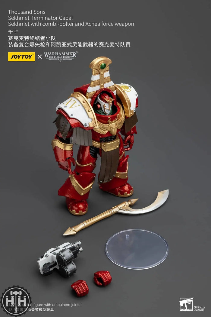JoyToy Thousand Sons Sekhmet Terminator Cabal Sekhmet With Combi-Bolter And Achea Force - JT7349 Action Figures JoyToy