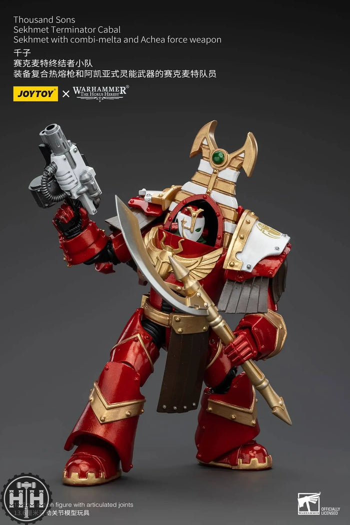 JoyToy Thousand Sons Sekhmet Terminator Cabal Sekhmet With Combi-Melta And Achea Force - JT8605 Action Figures JoyToy