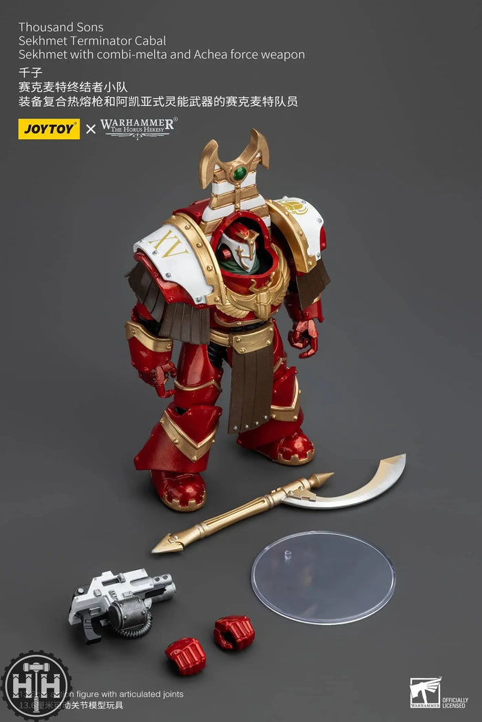 JoyToy Thousand Sons Sekhmet Terminator Cabal Sekhmet With Combi-Melta And Achea Force - JT8605 Action Figures JoyToy