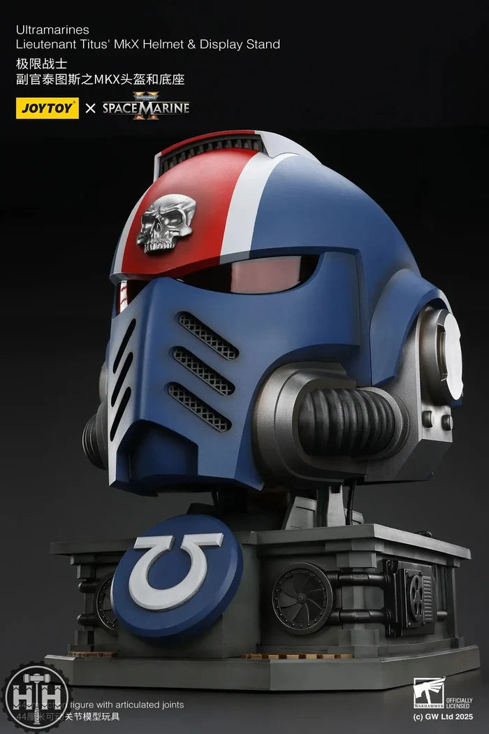 Joytoy Ultramarines Lieutenant Titus MKX Helmet & Display Stand - JT01697 JoyToy