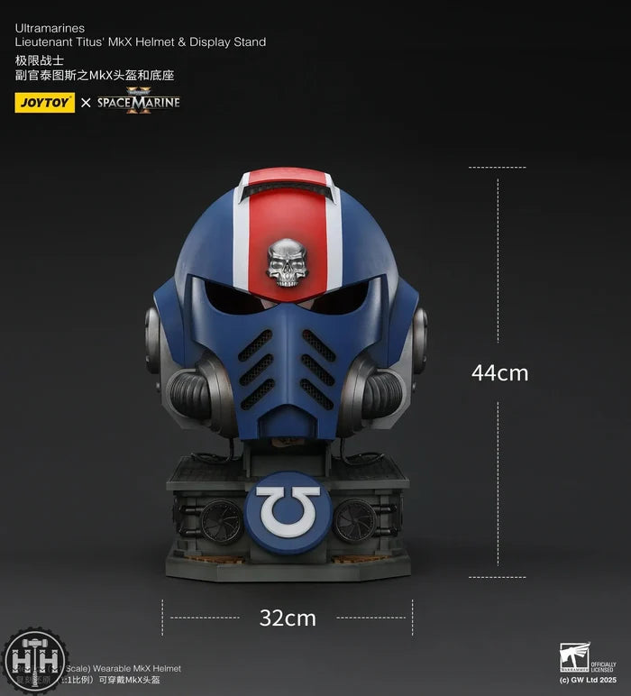 Joytoy Ultramarines Lieutenant Titus MKX Helmet & Display Stand - JT01697 JoyToy
