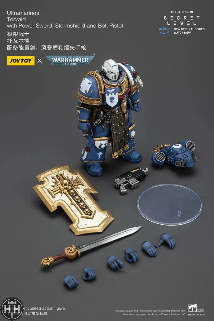 Joytoy Ultramarines Torvald with Power Sword, Stormshield and Bolt Pistol - JT02809 JoyToy