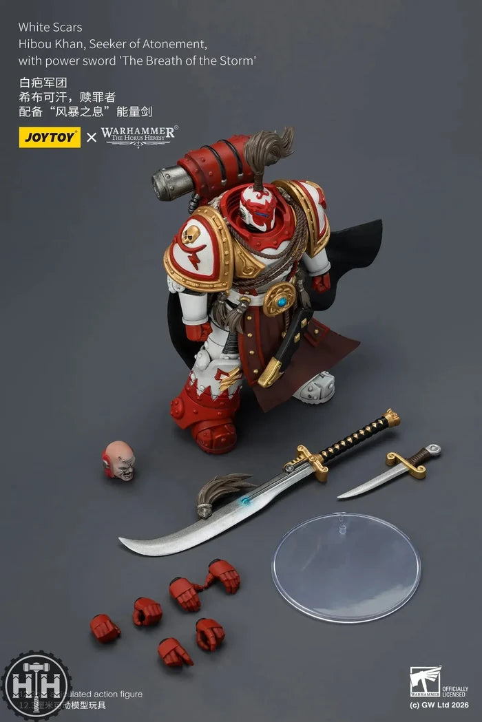 Joytoy White Scars Hibou Khan, Seeker of Atonement with powersword ‘The Breath of the Storm’ - JT03783 JoyToy
