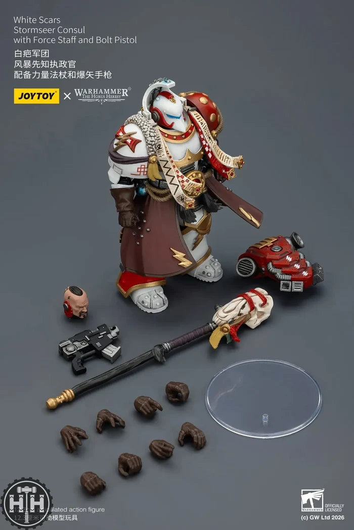 Joytoy White Scars Stormseer Consul with Force Staff and Bolt Pistol - JT03585 JoyToy