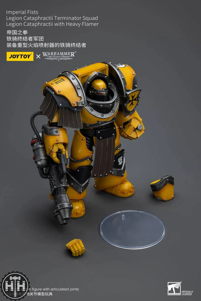 JT9381 JoyToy Imperial Fists Legion Cataphractii Terminator Squad Legion Cataphractii with Heavy Flamer Action Figures JoyToy