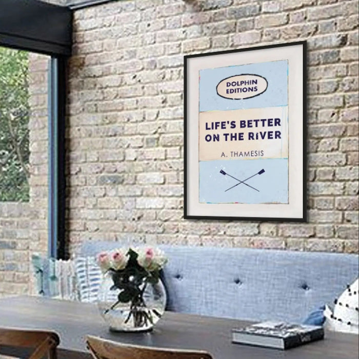 Life's Better on the River (Vintage Book Art) - Unframed - Beach House Art