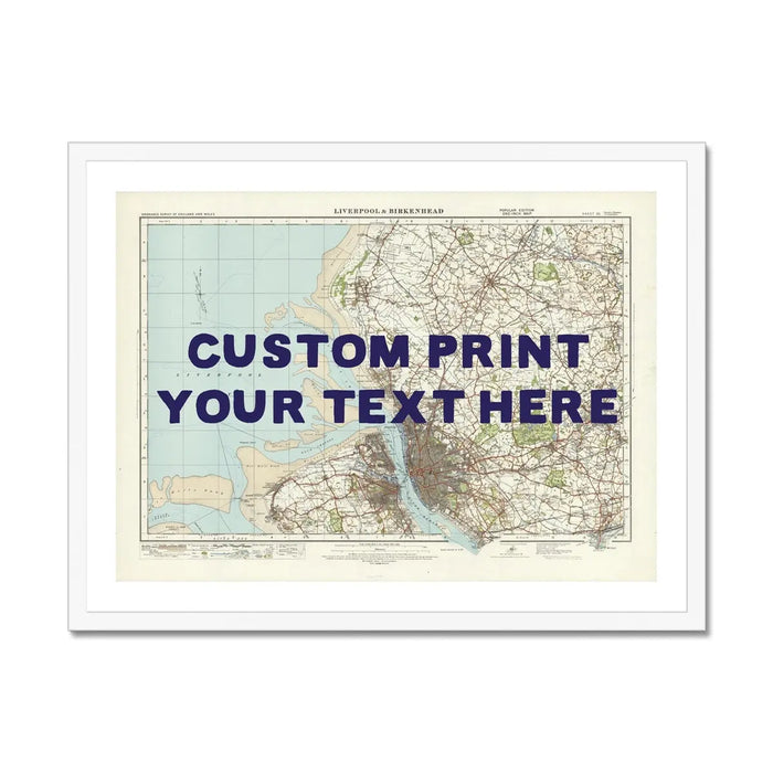 Map print of Liverpool | Personalised Map Print | Map Prints with navy font - Framed wall art