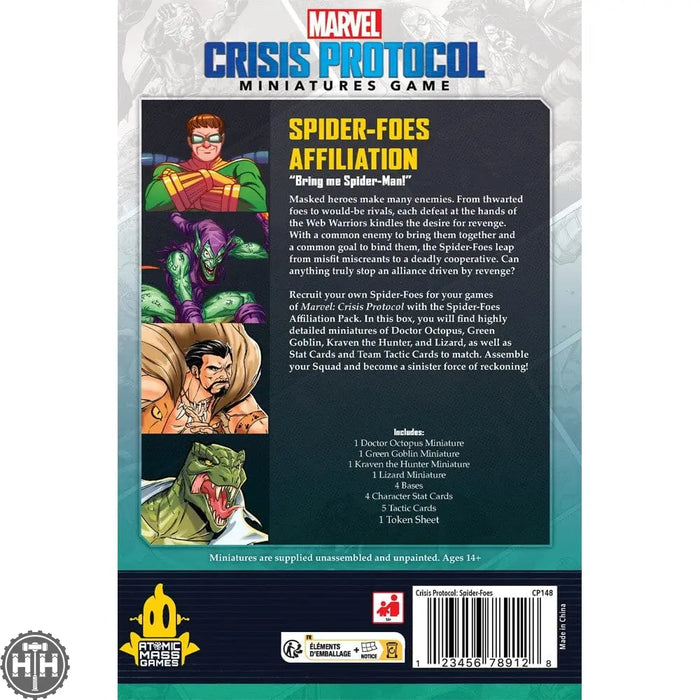 Marvel Crisis Protocol: Spider-Foes Affiliation Pack Affiliation Pack Atomic Mass Games