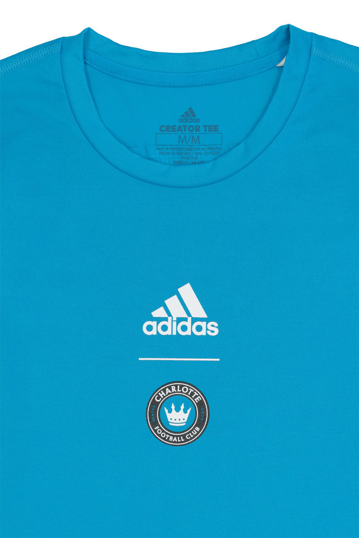 Adidas Mens Charlotte FC Creator Short Sleeve T-Shirt, MLS, Shablu
