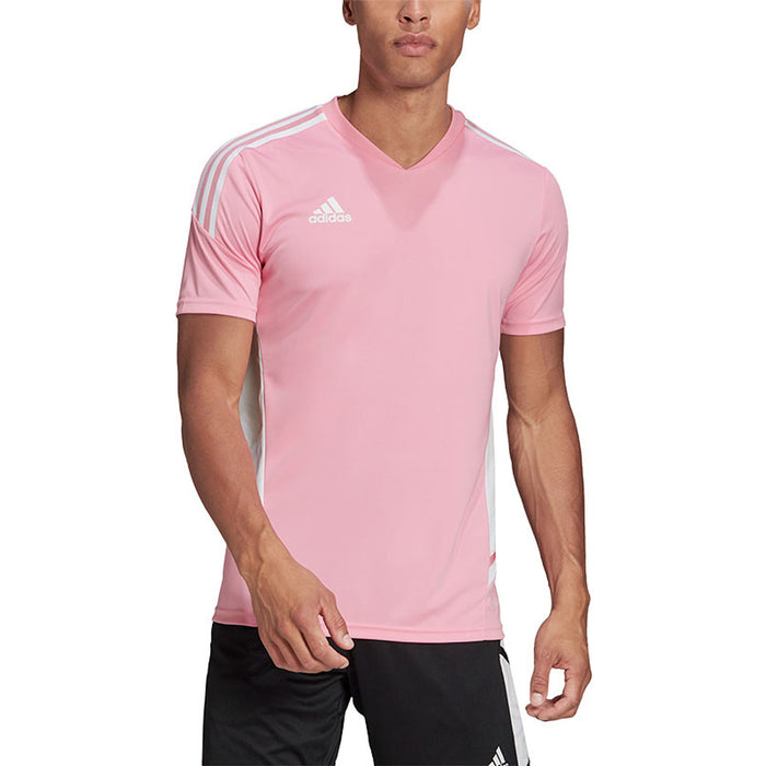 adidas Mens Condivo 22 Soccer Training Shirt - Short Sleeve Jersey, Pink