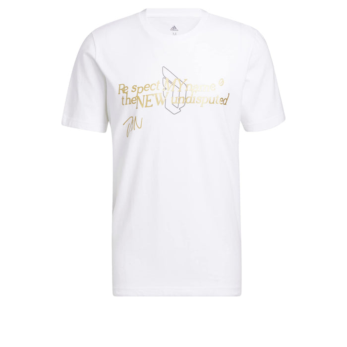 Adidas Mens Dame 8 Undis T Short Sleeve Graphic Tee, White