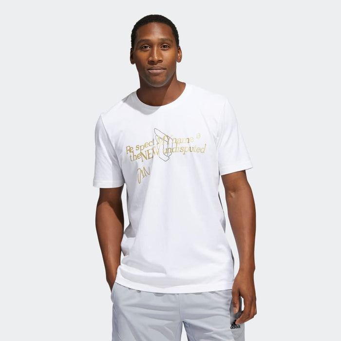 Adidas Mens Dame 8 Undis T Short Sleeve Graphic Tee, White