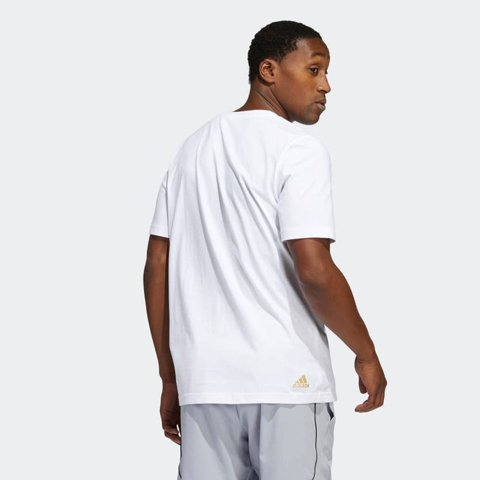 Adidas Mens Dame 8 Undis T Short Sleeve Graphic Tee, White
