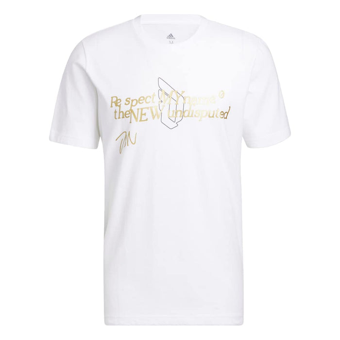 Adidas Mens Dame 8 Undis T Short Sleeve Graphic Tee, White