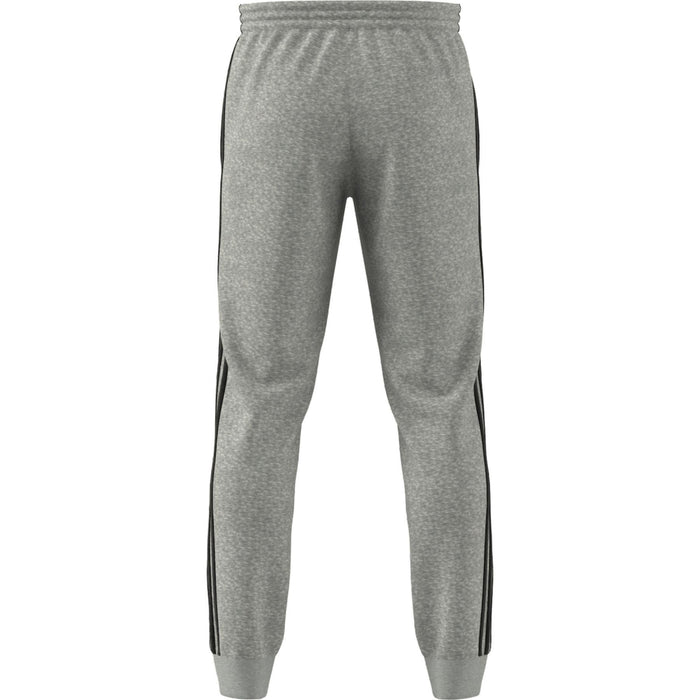 Adidas Men's Essential French Terry Tapered Cuff 3-Stripes Joggers, Medium Grey Heather/Black