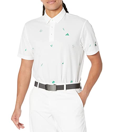 Adidas Mens Golf Pg Short Sleeve Mono Po White