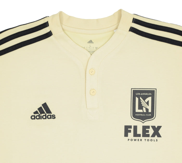 Adidas Mens Los Angeles Football Club Con22 Polo Short sleeve Polo Shirt, MLS, Sanbei/Black
