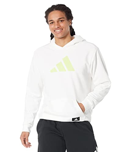 Adidas Mens M Fi 3bar Oh Hooded Sweatshirt, White