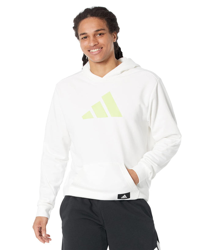 Adidas Mens M Fi 3bar Oh Hooded Sweatshirt, White