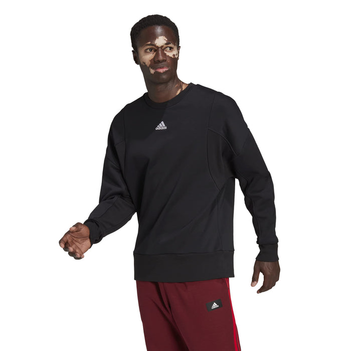 Adidas Mens M Internal Crew Pullover Sweater, Black