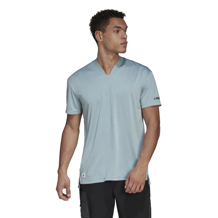 adidas Men's Terrex Made to Be Remade Hiking Tee, Grey Blue