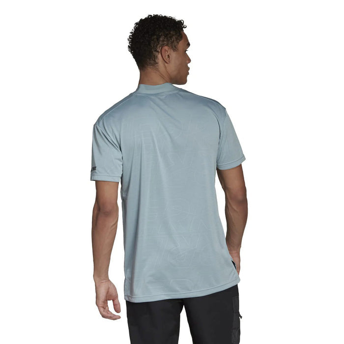 adidas Men's Terrex Made to Be Remade Hiking Tee, Grey Blue