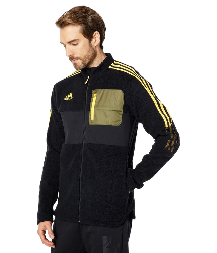 adidas Men's Tiro Winterized Sherpa Athletic Jacket, Black