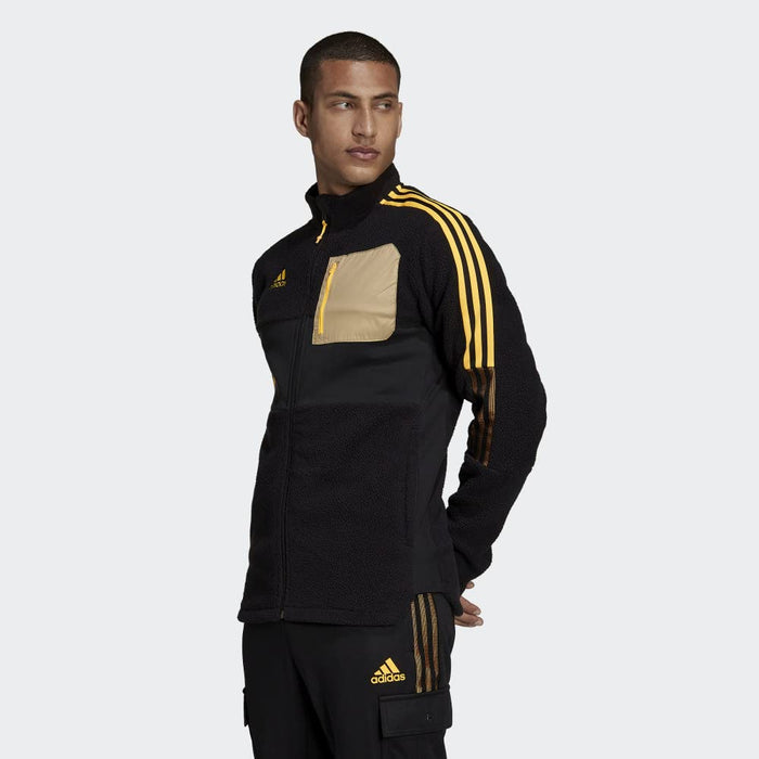 adidas Men's Tiro Winterized Sherpa Athletic Jacket, Black