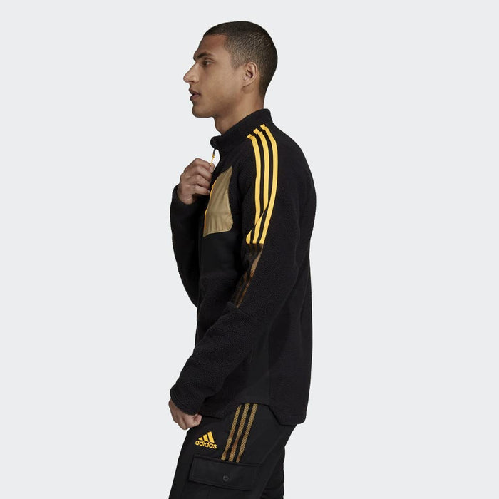 adidas Men's Tiro Winterized Sherpa Athletic Jacket, Black