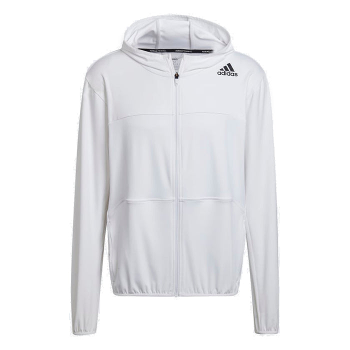 adidas mens Training All Oversize Printed Hooded Jacket White